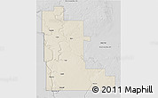 Shaded Relief 3D Map of Division No. 16, desaturated