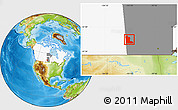 Physical Location Map of Division No. 16, highlighted country, highlighted parent region