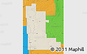 Shaded Relief Map of Division No. 16, political outside