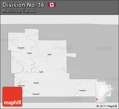 Gray Panoramic Map of Division No. 16, single color outside