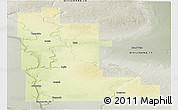 Physical Panoramic Map of Division No. 16, semi-desaturated