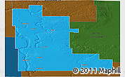 Political Panoramic Map of Division No. 16, darken