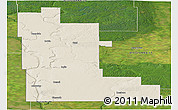 Shaded Relief Panoramic Map of Division No. 16, satellite outside