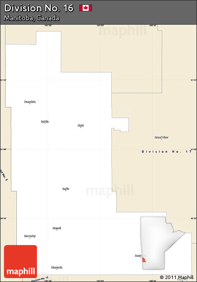 Classic Style Simple Map of Division No. 16