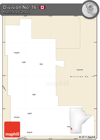 Classic Style Simple Map of Division No. 16