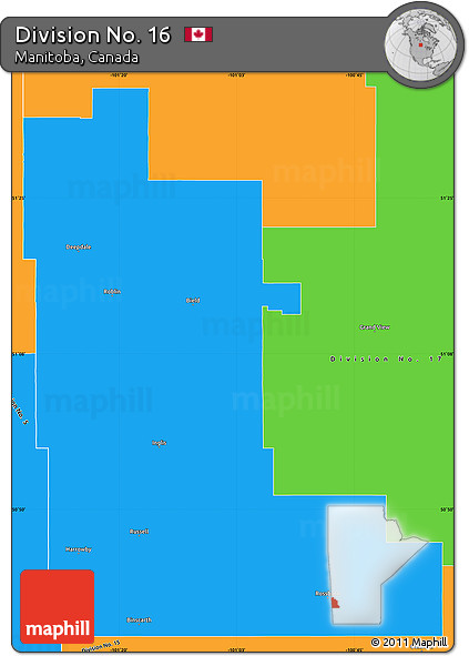 Political Simple Map of Division No. 16