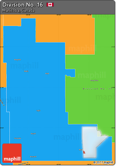 Political Simple Map of Division No. 16
