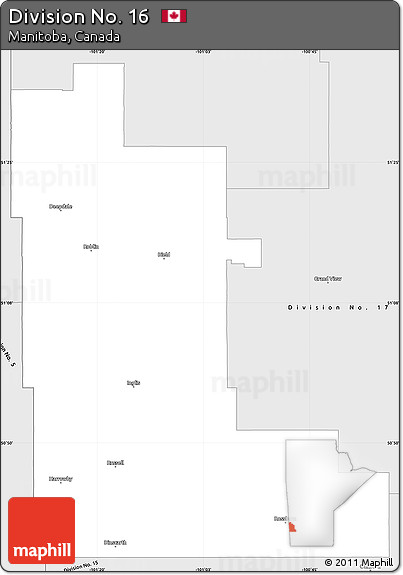 Silver Style Simple Map of Division No. 16