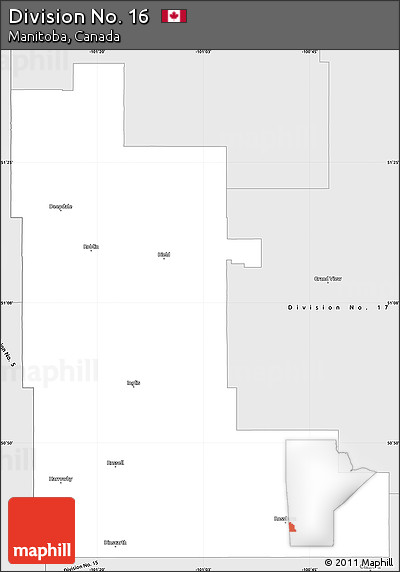 Silver Style Simple Map of Division No. 16
