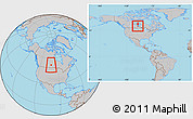 Gray Location Map of Division No. 20, within the entire country