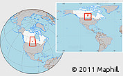 Gray Location Map of Division No. 20, highlighted country, within the entire country