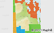 Physical Map of Division No. 20, political outside