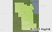 Physical 3D Map of Division No.  8, darken