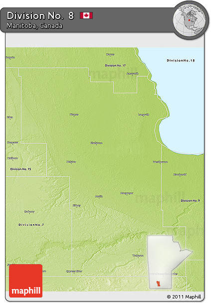 Physical 3D Map of Division No.  8