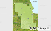 Physical 3D Map of Division No.  8, satellite outside