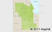 Physical 3D Map of Division No.  8, shaded relief outside