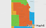 Political 3D Map of Division No.  8