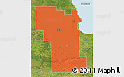 Political 3D Map of Division No.  8, satellite outside