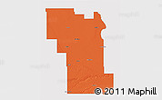 Political 3D Map of Division No.  8, single color outside