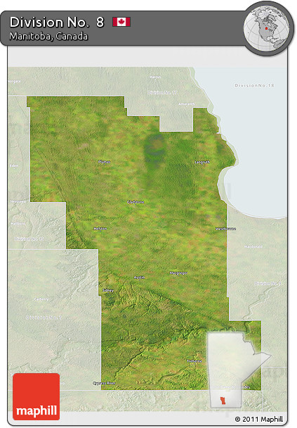Satellite 3D Map of Division No.  8, lighten