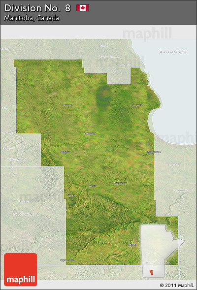 Satellite 3D Map of Division No.  8, lighten