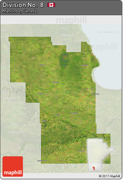 Satellite 3D Map of Division No.  8, lighten
