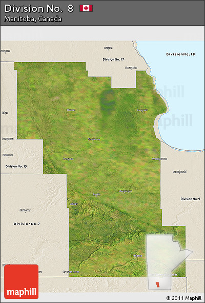 Satellite 3D Map of Division No.  8, shaded relief outside