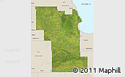 Satellite 3D Map of Division No.  8, shaded relief outside