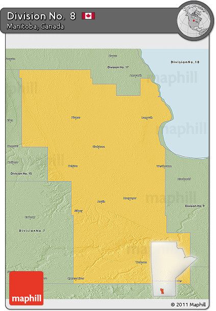 Savanna Style 3D Map of Division No.  8