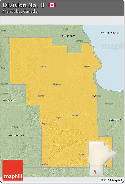 Savanna Style 3D Map of Division No.  8