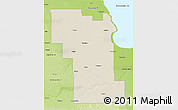 Shaded Relief 3D Map of Division No.  8, physical outside