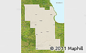 Shaded Relief 3D Map of Division No.  8, satellite outside