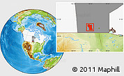 Physical Location Map of Division No.  8, highlighted country, highlighted parent region