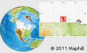 Physical Location Map of Division No.  8, highlighted country