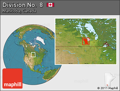Satellite Location Map of Division No.  8