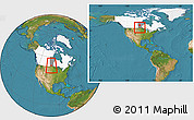 Satellite Location Map of Division No.  8, highlighted country, highlighted parent region, within the entire country
