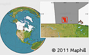 Satellite Location Map of Division No.  8, highlighted country, highlighted parent region