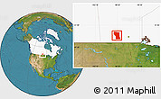 Satellite Location Map of Division No.  8, highlighted country