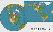 Satellite Location Map of Division No.  8, highlighted parent region, within the entire country