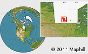 Satellite Location Map of Division No.  8, highlighted parent region