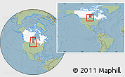 Savanna Style Location Map of Division No.  8, highlighted country, highlighted parent region, within the entire country, hill shading