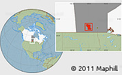 Savanna Style Location Map of Division No.  8, highlighted country, highlighted parent region, hill shading