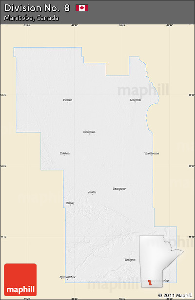 Classic Style Map of Division No.  8, single color outside