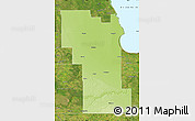 Physical Map of Division No.  8, satellite outside