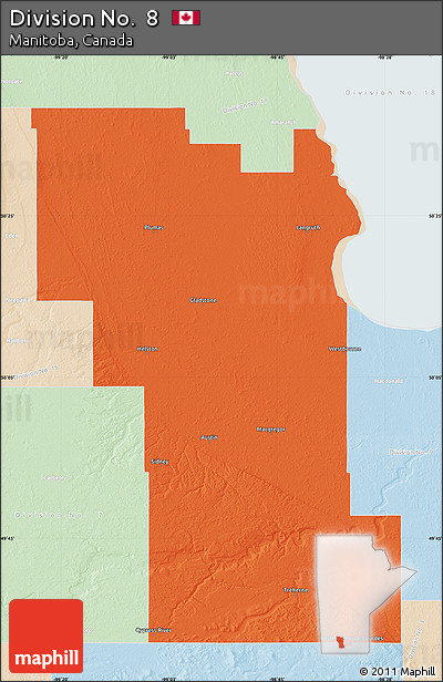 Political Map of Division No.  8, lighten