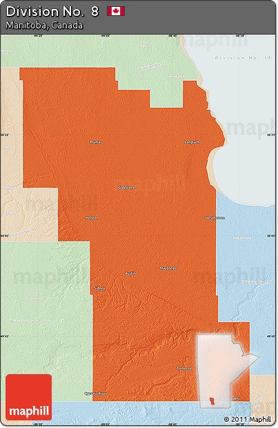 Political Map of Division No.  8, lighten