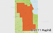 Political Map of Division No.  8, physical outside