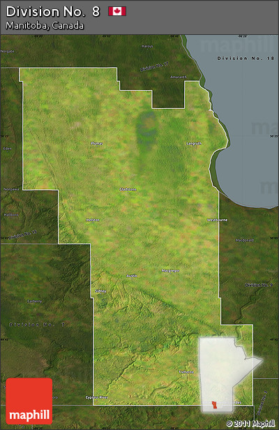 Satellite Map of Division No.  8, darken