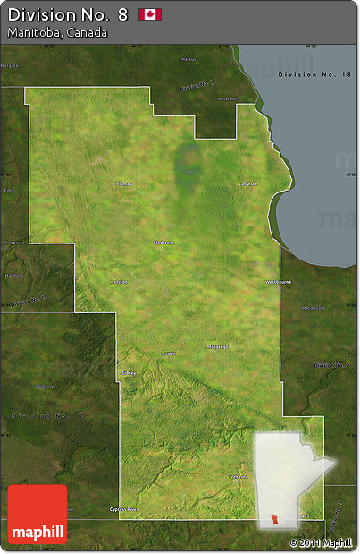 Satellite Map of Division No.  8, darken
