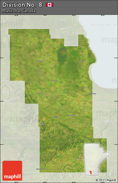Satellite Map of Division No.  8, lighten